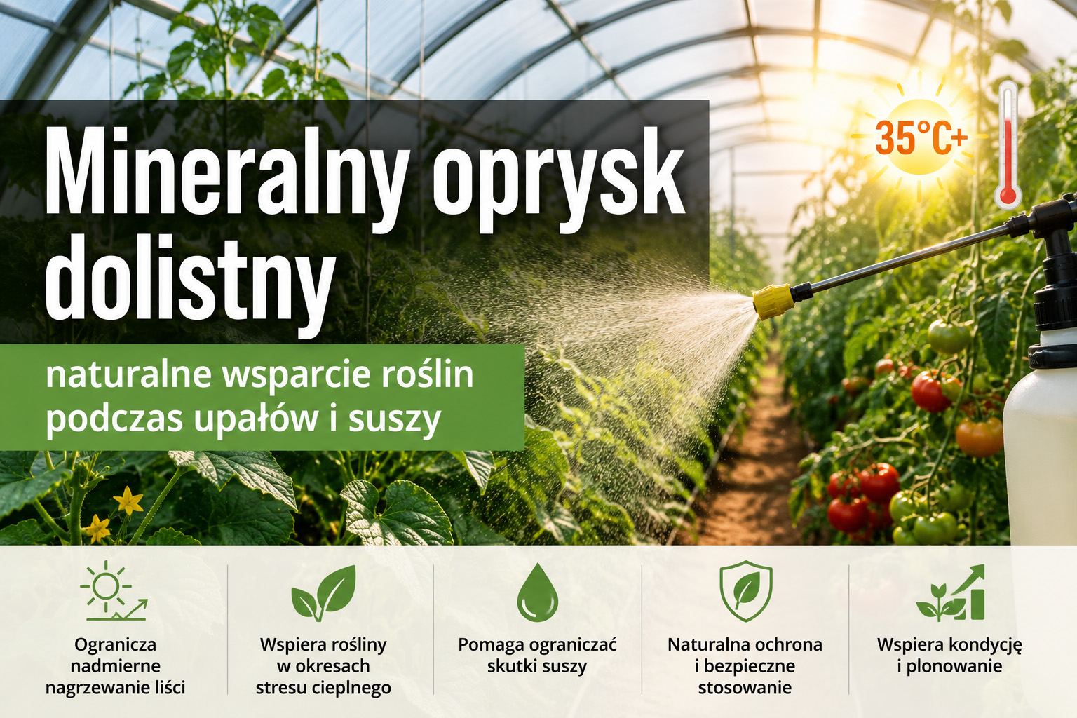 Mineralny oprysk dolistny – naturalne wsparcie roślin podczas upałów, suszy i wysokiego nasłonecznienia