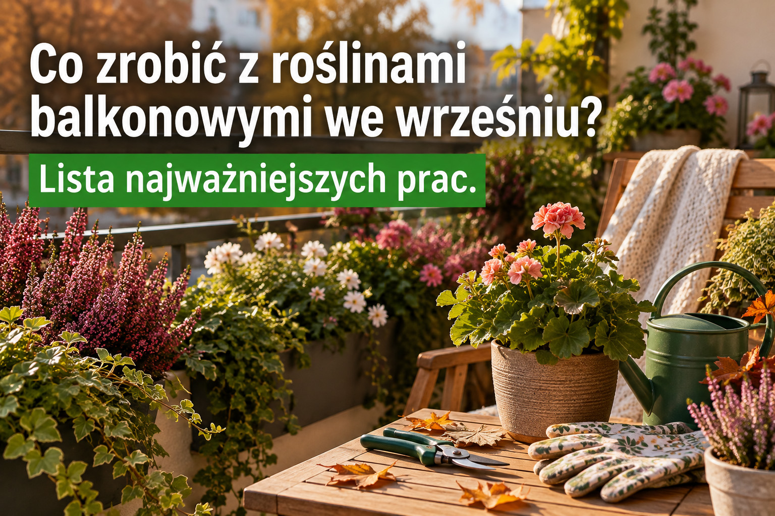 Co zrobić z roślinami balkonowymi we wrześniu? Lista najważniejszych prac